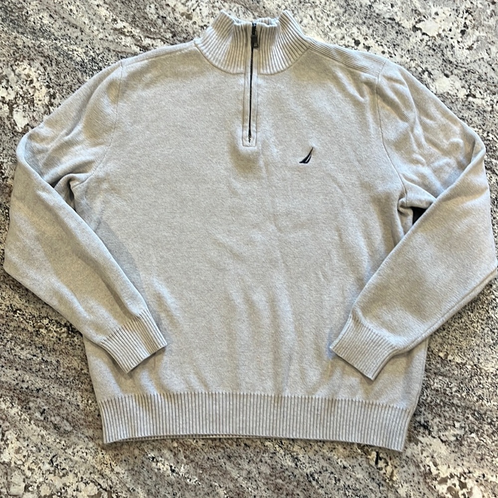 Nautica Gray Half-Zip Sweater